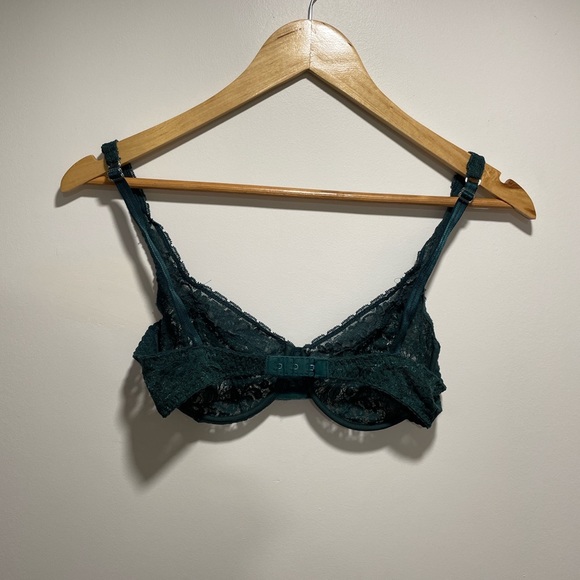 Forest Green Vintage Lace Bra - Picture 3 of 4